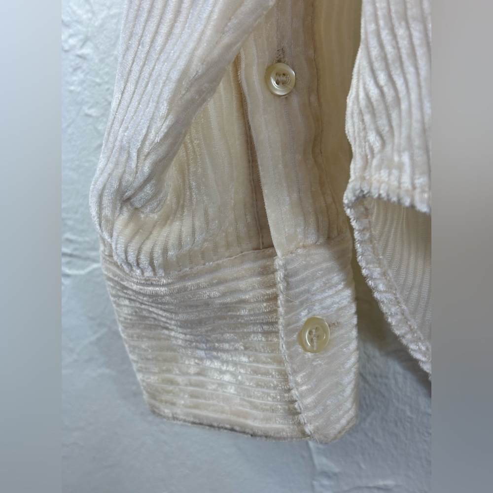OFFICINE GENERALE $515 Designer Velvet Silk Corduroy Shirt Blouse Top Button Up - Picture 9 of 15